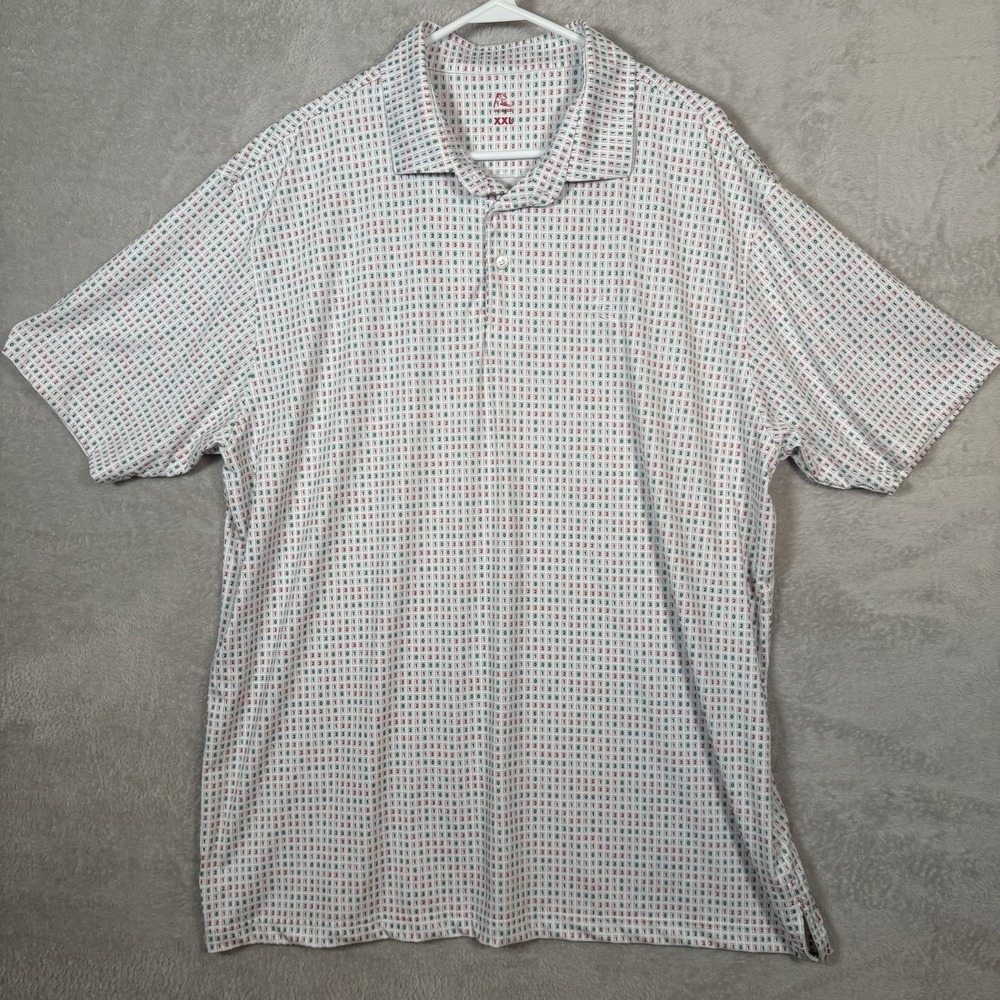 Rhoback The Number Tile Short Sleeve Performance Polo UPF Mens Plus Size XXL NEW